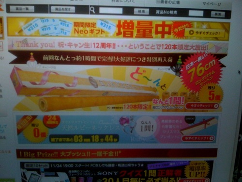 キャンペーン生活で当たったロングバウムクーヘン